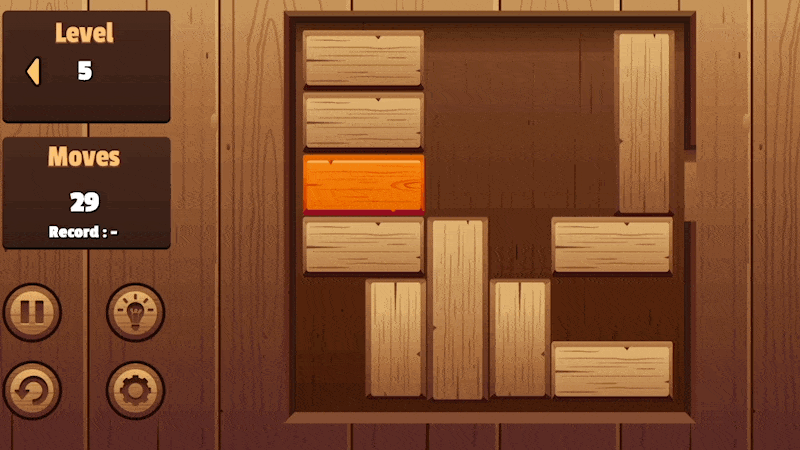 Move the colorful block along slide puzzle game