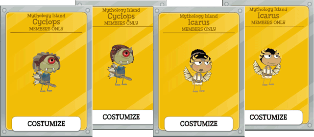 Poptropica mythology costumes